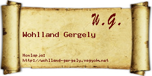 Wohlland Gergely névjegykártya