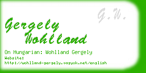 gergely wohlland business card